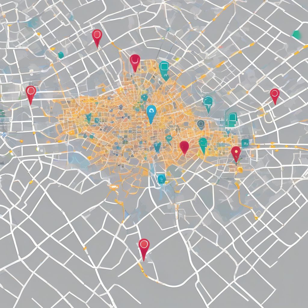 Map with internet providers pinpointed